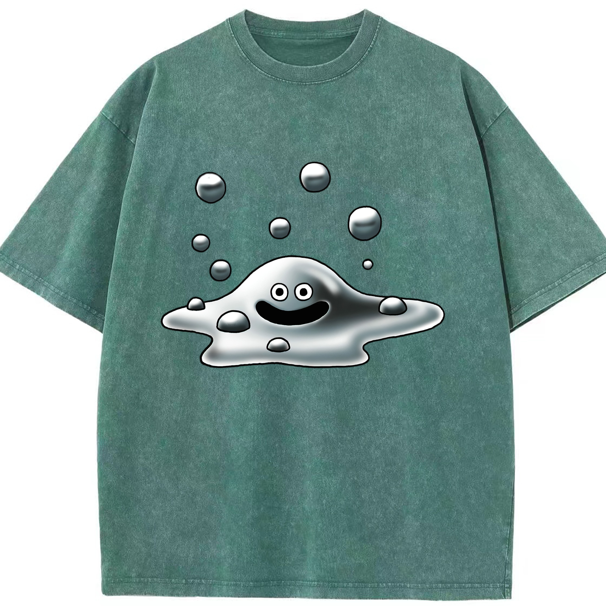 （画像用） ドラゴンクエスト Doragon Kuesuto Dragon Quest 綿100% ヴィンテージ風 半袖Tシャツ（フロントプリント）